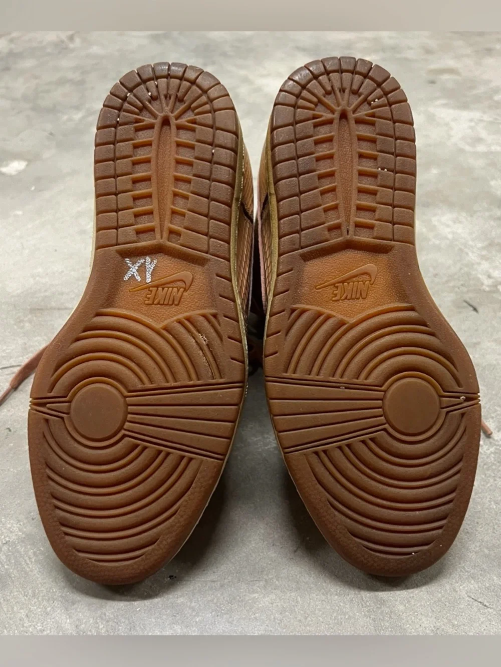 Sz 7.5 Nike Dunk Sky Hi Metallic Pink Bronze Hidden Wedge Snakeskin.  Gum Sole - Picture 5 of 7